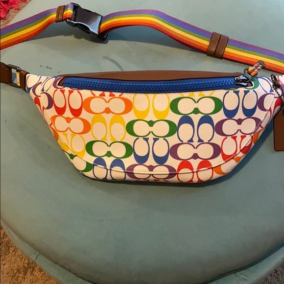 coach rainbow fanny pack